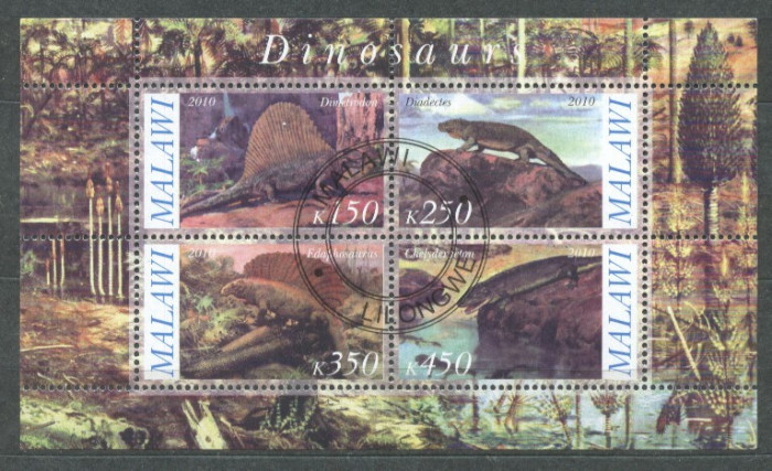 Malawi 2010 Dinosaurs, perf.sheetlet, used T.013