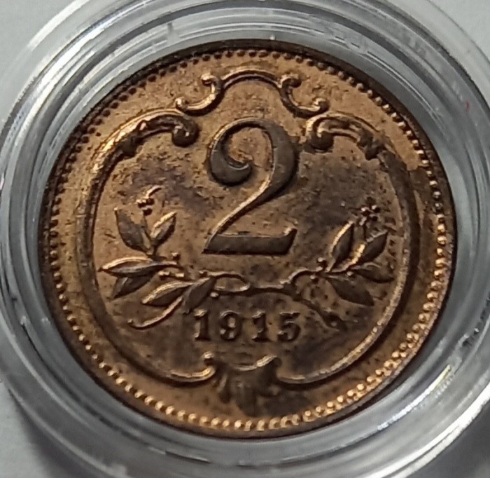 Austria, 2 Heller 1915, UNC.