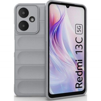 Husa wave, compatibila cu xiaomi redmi 13c, Grip Anti-Soc, Tpu, Smoke Gray foto