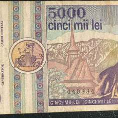 5000 LEI 1992, BANCNOTA CIRCULATA ROMANIA