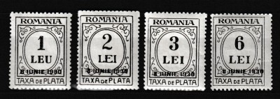 ROMANIA 1930 TAXA DE PLATA SUPRATIPAR 8 IUNIE 1930 SERIE MNH foto