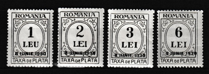 ROMANIA 1930 TAXA DE PLATA SUPRATIPAR 8 IUNIE 1930 SERIE MNH