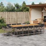 Cumpara ieftin Gossi set mobilier de gradina cu perne, 15 piese, gri, poliratan