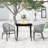 VidaXL Set mobilier de grădină, 3 piese, gri