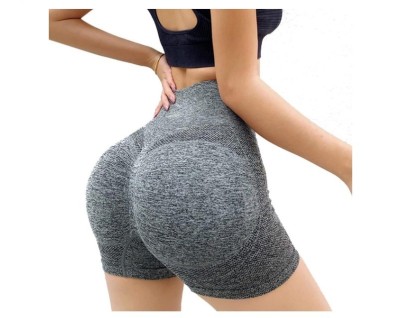 Pantaloni Scurti pentru Yoga, cu talie inalta, foarte elastici, pentru Fitness, Alergare, Gri, One Size foto