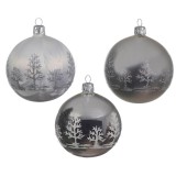 Cumpara ieftin Glob decorativ - Bauble Glass Shiny, Matt, Ice Lacquer Trees - mai multe culori | Kaemingk