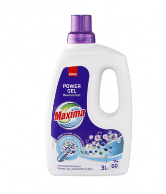 Detergent gel concentrat pentru rufe Sano Maxima Mountain Fresh, 60 spalari, 3 l foto