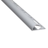 Profil aluminiu de colt exterior pentru gresie si faianta, S53, rotund, argintiu, 10 x 2500 mm