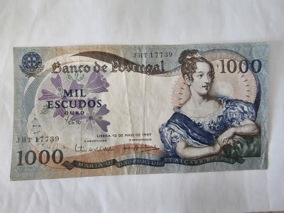 Portugalia 1000 Escudos 1967 Rara foto