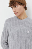 Abercrombie &amp; Fitch pulover din amestec de lana barbati, culoarea gri, light