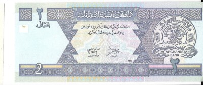 Bancnota 2 afghanis 2002, UNC - Afganistan foto