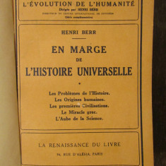 EN LARGE DE L'HISTOIRE UNIVERSELLE-HENRI BERR