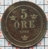Suedia 5 ore 1890 - Oscar II (large letters) - km 757 - D001, Europa