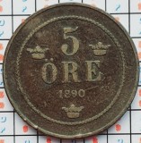Suedia 5 ore 1890 - Oscar II (large letters) - km 757 - D001
