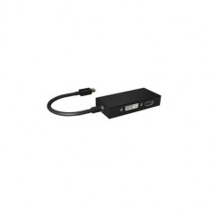 Adaptor , RaidSonic , IcyBox mini DisplayPort -> HDMI/DVI D/VGA 3 in 1, negru
