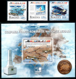 Romania 2020, LP 2281 + 2281 a, Aeromfila, serie + colita, MNH!, Aviatie, Nestampilat