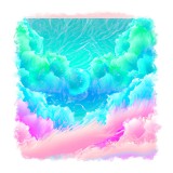 Sticker decorativ Abstract, Multicolor, 55 cm, 11695ST