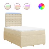 Cumpara ieftin Pat continental cu saltea, crem, 120x190 cm, textil
