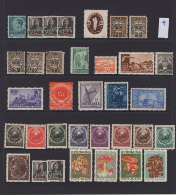 Romania 1928-1958 - 34 timbre deparaiate MH foto