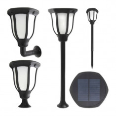 Felinar solar 1W, 10 LED-uri SMD, aplica 60 lm 4 moduri utilizare, suport tarus, alb rece, IP54 foto