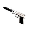 Briceag Tip Pistol IdeallStore Argintiu, 18cm, Lama 8cm Otel, Blocare, Metal/Plastic, Vanatoare, Cutit, Fierastrau