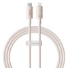 Cablu Type-C to Lightning, Fast Charging, 20W, 480Mbps, 2m - Baseus Habitat Series (P10360201421-01) - Wheat Pink