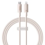 Cablu Type-C to Lightning, Fast Charging, 20W, 480Mbps, 2m - Baseus Habitat Series (P10360201421-01) - Wheat Pink