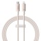 Cablu Type-C to Lightning, Fast Charging, 20W, 480Mbps, 2m - Baseus Habitat Series (P10360201421-01) - Wheat Pink