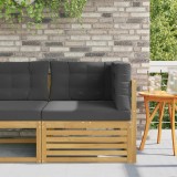 vidaXL Sofa Colțar pentru Exterior Lemn Solid de Acacia Alb 901574