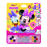 Set pentru desen Giga Block 4 in 1 Minnie, 8 creioane, 10 acuarele, autocolante, pensula si sabloane, AS