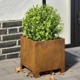 Jardiniere de grădină 2 buc 30x30x30 cm Oțel pentru intemperii