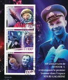 Timbre Ciad 2021 Cosmonautica, Set Complet (Colita + Bloc), Straine Dupa 1950, Colectie Tema Spatiu, Stampilat