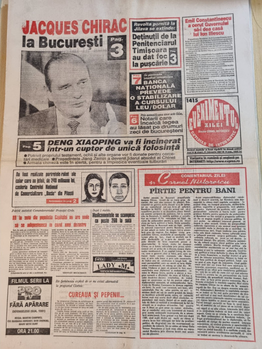 evenimentul zilei 21 februarie 1997-jacques chirac la bucuresti,mihai leu,