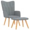 Scaun de relaxare cu taburet, gri deschis, material textil