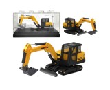 Figurina de colectie excavator pe senile, galben, 1:80, 8 x 4.5 x 3 cm, Lean 22732