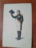 Napoleon Bonaparte, gravura colorata tip carte postala