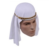 Pălărie Deghizare Adulți, Model Arab, șiret Auriu, Alb, Oem
