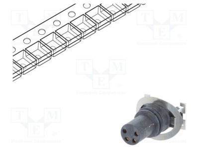 Conector M8 mamă 4 pini vertical pentru PCB 3A 30V - AMPHENOL LTW foto