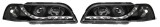 Set faruri tuning Volvo S40 / V40 1996-2000 BestAutoVest partea Dreapta+ Stanga tip bec H1+H1, cu lumina parcare LED, transparent negru