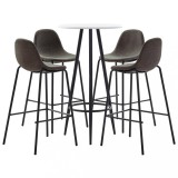 Set de bar, 5 piese, gri &icirc;nchis, material textil