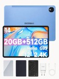 Cumpara ieftin Tableta DOOGEE T40 Pro VIP, Albastru, 4G LTE, 12 2.4K IPS, 20GB RAM (8GB + 12GB extensibili), 512GB, Helio G99, 10800mAh, 33W, Android 14, Dual SIM