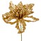 Crenguță Decorativă Crăciun, Flori Aurii, Glitter, Diametru 8.5 cm, &Icirc;nălțime 15.5 cm