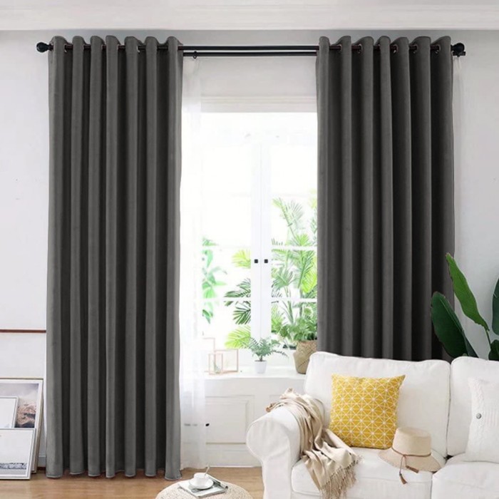 Draperie din catifea blackout cu inele negre, Madison, 150x265 cm, densitate 700 g/ml, Pine Tree, 1 buc