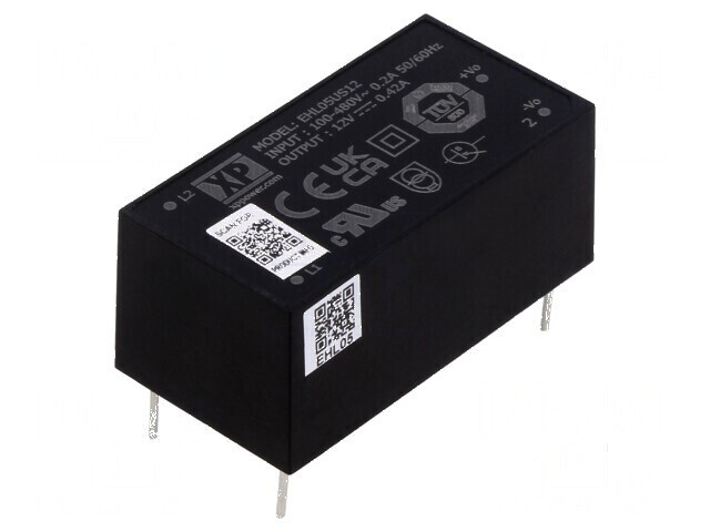 Convertor AC/DC 5W 12VDC 420mA OUT 1 83% EHL THT - Adaptor de alimentare 12V 5W