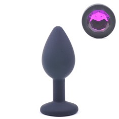 Dop Anal Black with Purple Diamond Small