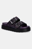 Buffalo papuci Raya Ari Glam femei, culoarea violet, cu platforma, 1602286-PUR