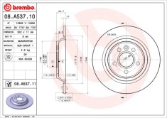 BREMBO 08.A537.11 PRIME LINE - UV Coated Disc frana