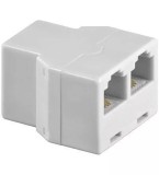 Adaptor RJ11 mama la 2x RJ11 mama alb Goobay