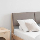 vidaXL Tăblie tapițată Gri taupe 120 cm Lemn de pin masiv 879132