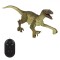 Dinozaur Interactiv, Velociraptor, Mișcare și Lumină, 6 Sunete, Telecomandă, 34cm, Verde, Plastic